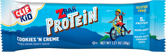 Zbar Protein - Cookies 'N Creme - Crispy Whole Grain Snack Bars - Made With Organic Oats - Non-Gmo - 5G Protein - 1.27 Oz. (15 Pack)