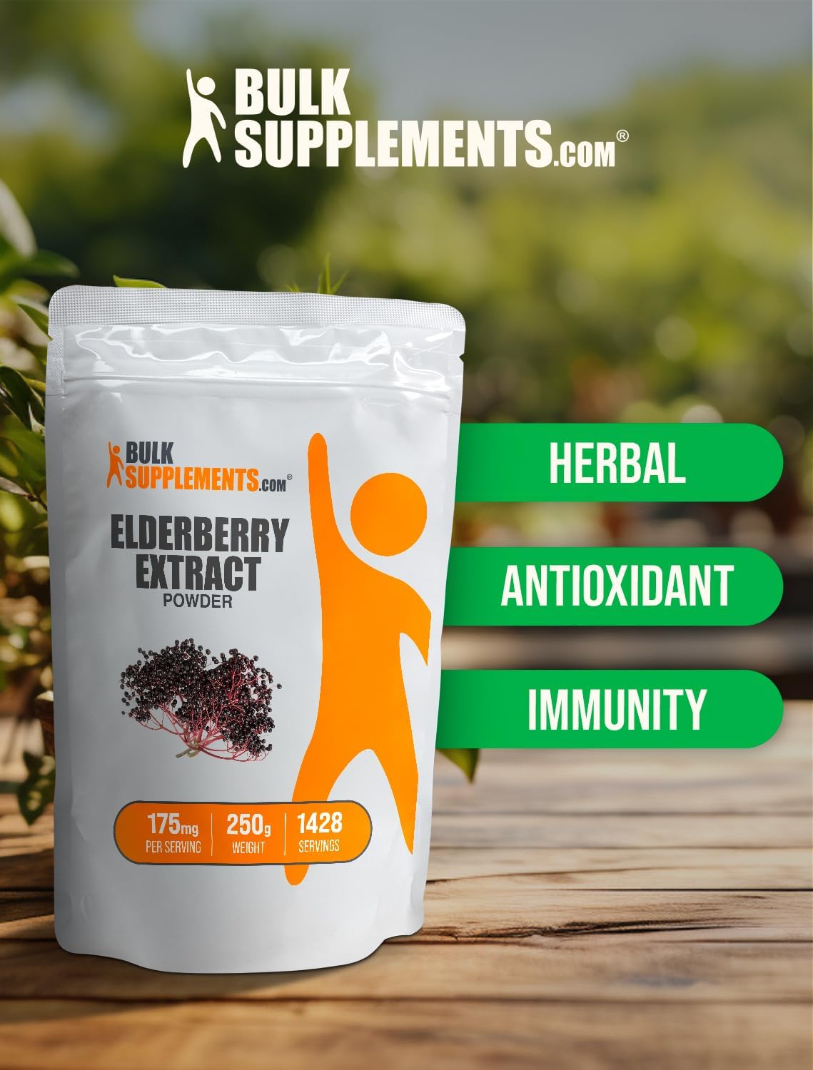 BulkSupplements.com Elderberry Extract Powder - Elderberry Supplements, from Black Elderberry - for Immune Support, Gluten Free - 175mg per Serving, 250g (8.8 oz) (Pack of 1) : Health & Household