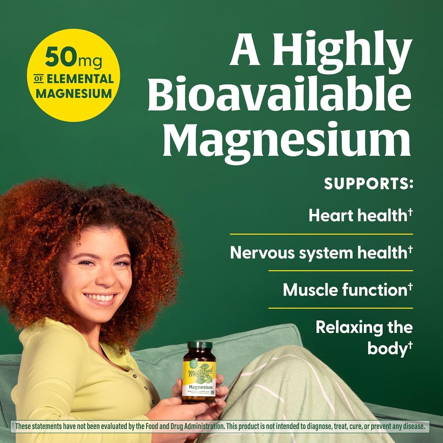 MegaFood Magnesium - Supports heart & nervous system - Magnesium Supplement with fermented Magnesium Glycinate - Vegan, Gluten-Free, Non-GMO and Kosher - Made Without 9 Food Allergens - 90 Tabs : Health & Household