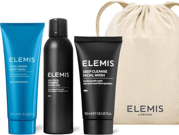 Elemis Men’S Head-To-Toe Grooming Collection, 3-Piece Daily Essentials To Elevate His Skin, Gift Set Includes: Pollutant-Targeted Deep Cleanse Facial Wash, Foaming Shave Gel And Cool-Down Body Wash