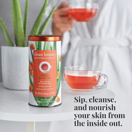 The Republic Of Tea Beautifying Botanicals® Clean Beauty Berry Aloe Herbal Tea Bags (36 Count)