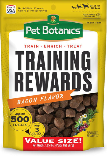Pet Botanics Training Rewards Treats For Dogs, Made With Real Pork Liver, Focuses, Motivates, Rewards, Speeds Up Learning Curve, No Bha, Bht, Ethoxyquin, Bacon, 20 Oz (1 Pack)