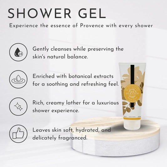 Durance Les Eternelles Natural Shower Gel For Women (200Ml) Sensual Monoi Fragrance - Body Wash For Women | Nourishes, Gently Cleanses, Hydrates & Softens Skin