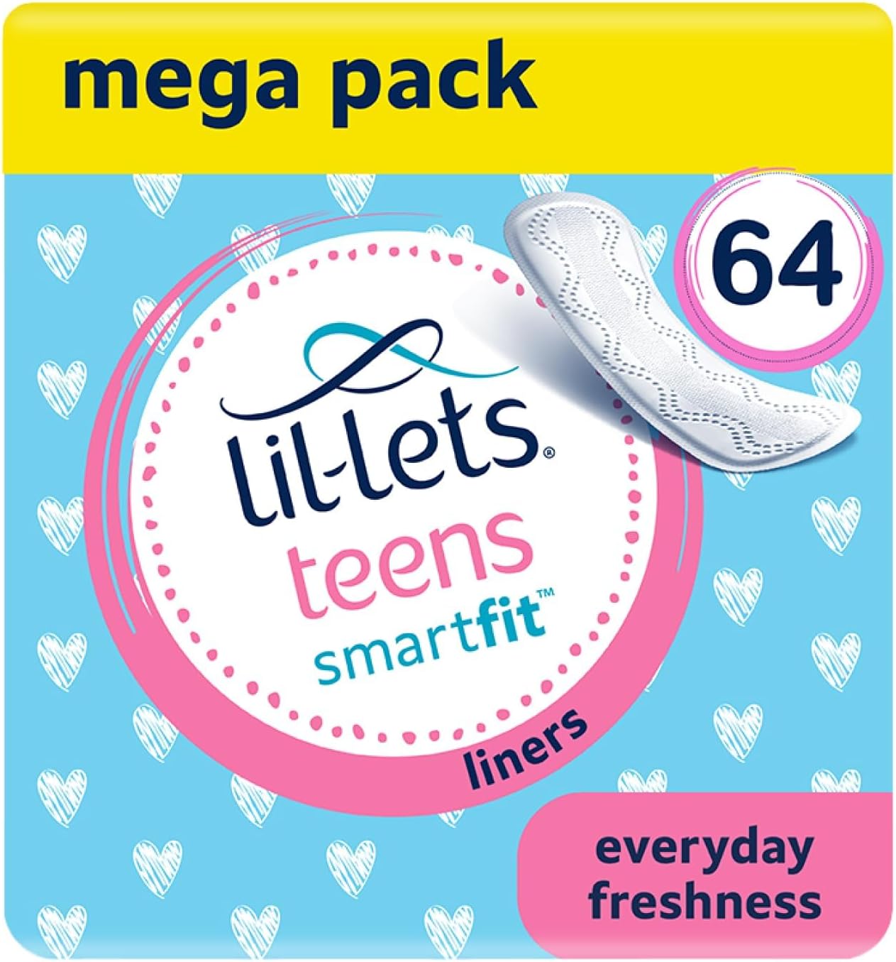 Lil-Lets Teens Liners - 64 Count Pantyliners for Girls - Thin, Absorbent Liners - Soft & Breathable, Fragrance Free for First Periods - Light Days