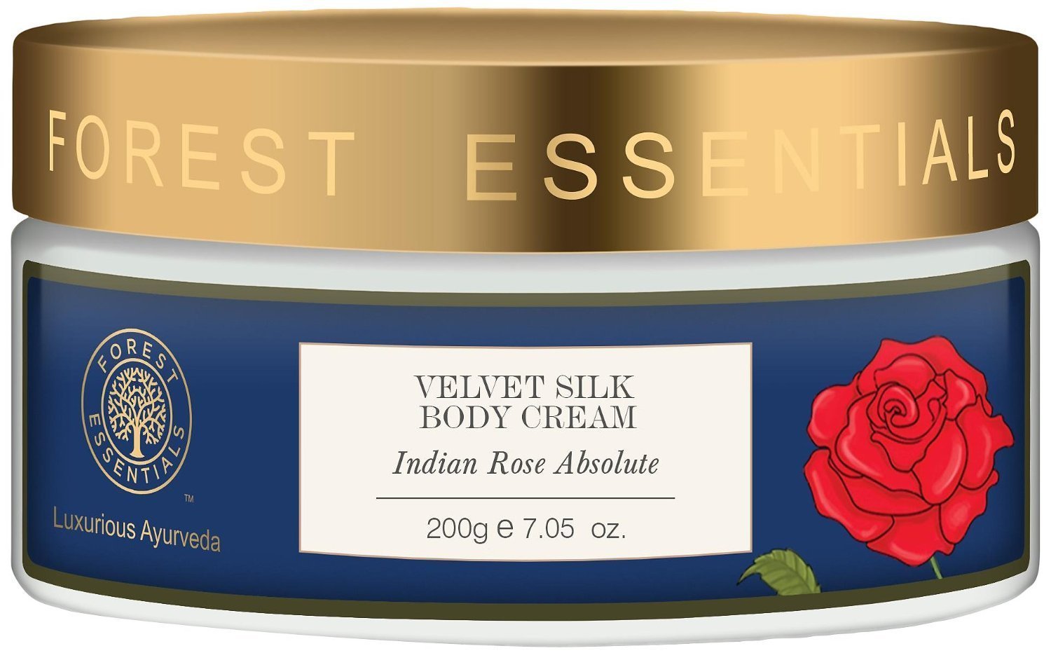 Forest Essentials Velvet Silk Body Cream Indian Rose Absolute - 200G : Personal Care Products : Beauty & Personal Care