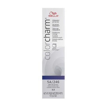 Colorcharm Permanent Gel, Hair Color For Gray Coverage, 5A Light Ash Brown