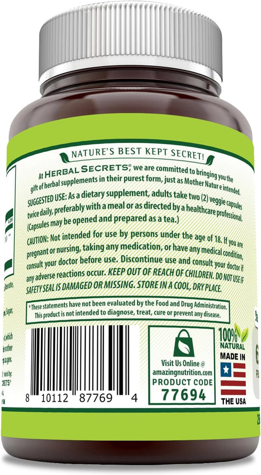 Herbal Secrets Green Tea Extract 630 Mg Per Serving | Veggie Capsule Supplement | Non-Gmo | Gluten Free | Made In Usa (1 Pack, 250 Count)