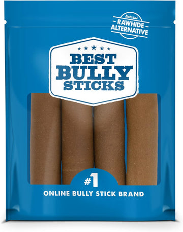 Best Bully Sticks Roll Ups - All-Natural, Highly Digestible Dog Chew - Peanut Butter Flavor - Best Suited For Small Breeds (7 Inch, 4-Pack)