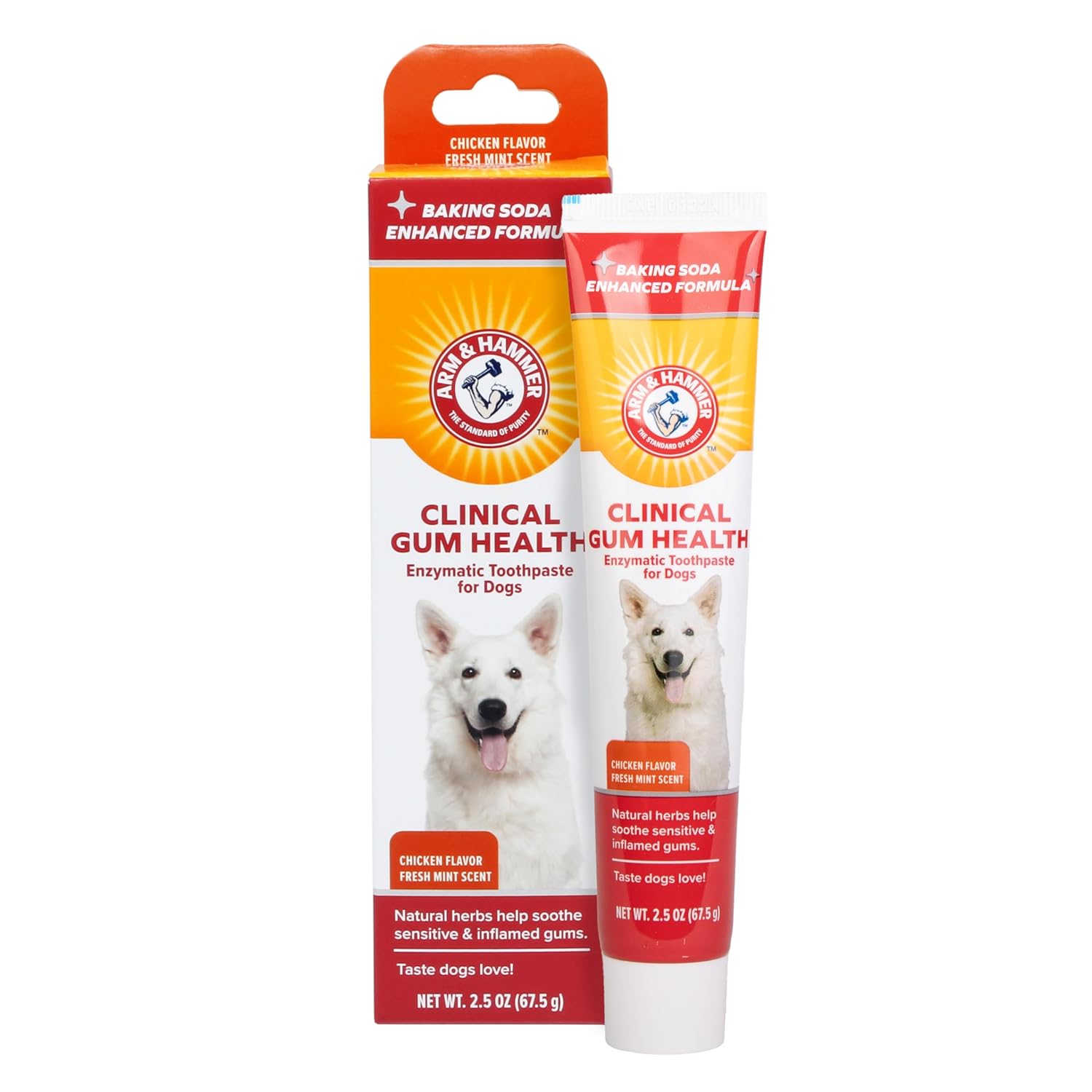 Arm & Hammer for Pets Clinical Care Enzymatic Toothpaste for Dogs | Soothes Inflamed Gums | Dog Toothpaste Enzymatic, Chicken Flavor, 2.5 Oz | Arm and Hammer Toothpaste for Dogs, Dog Dental Care