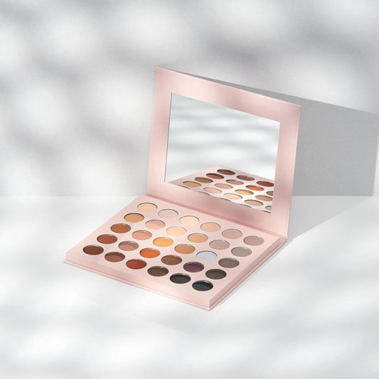 W7 Just Mattes Pressed Pigment Palette - 30 Natural Nude Colors - Flawless Long-Lasting Every Day Vegan Makeup