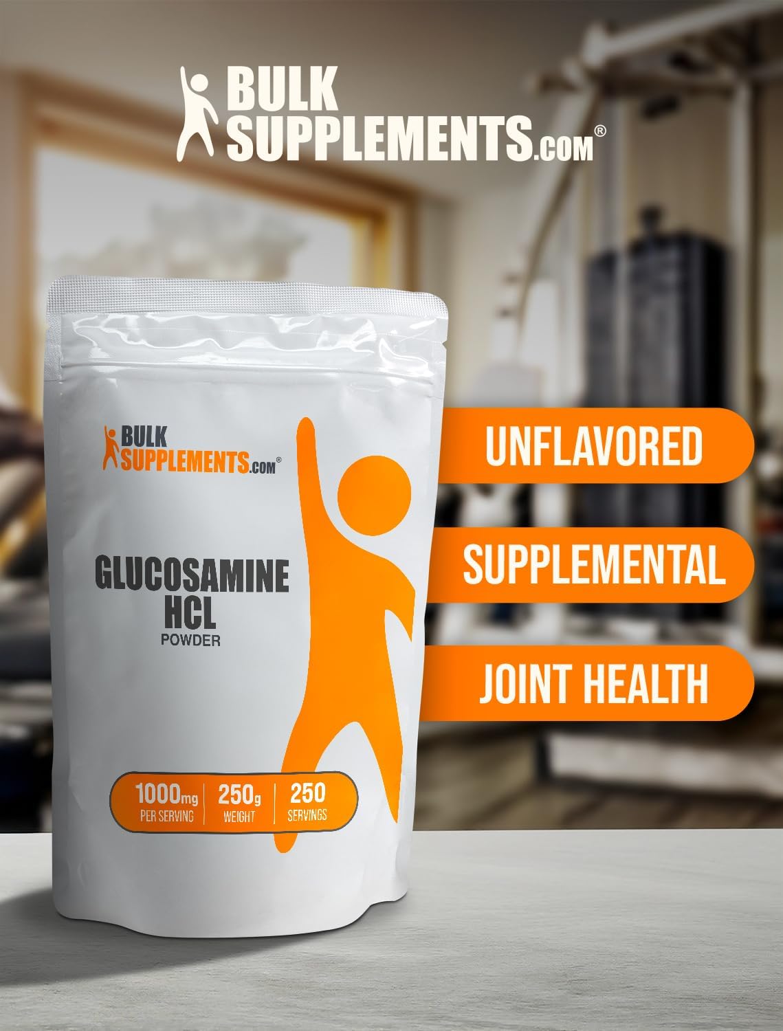 BulkSupplements.com Glucosamine HCl Powder - Glucosamine 1000mg, Glucosamine Supplement, Glucosamine Powder - Gluten Free, 1000mg per Serving, 250g (8.8 oz) (Pack of 1) : Health & Household