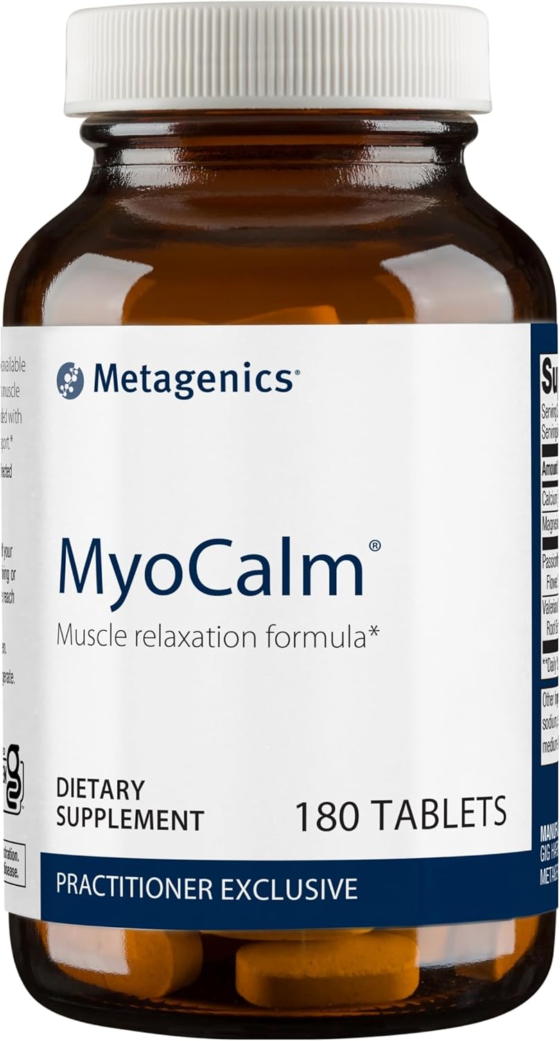 Metagenics Myocalm - Muscle Support* - Calcium & Magnesium Supplement - With Passionflower Herb & Valerian Root - Mineral Supplements - Non-Gmo, Gluten-Free & Vegetarian - 180 Tablets