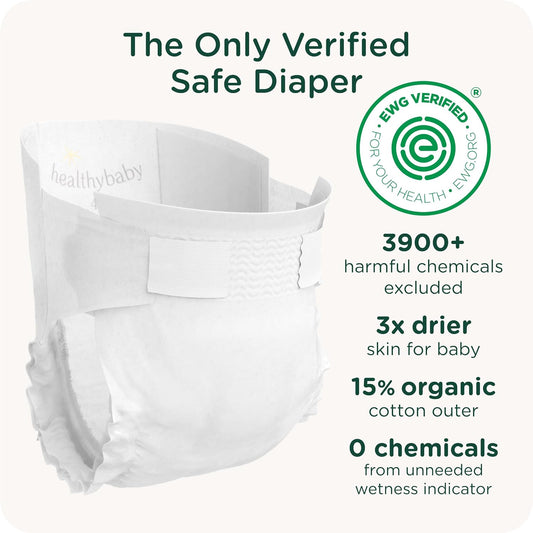 Our Diapers | Ewg Verified Safe & Plant-Based Diapers | Leak Protection | Soft Organic Cotton Shell | Chlorine-Free Diaper For Sensitive Skin | Size 6 (Over 32 Lbs) 34 Count