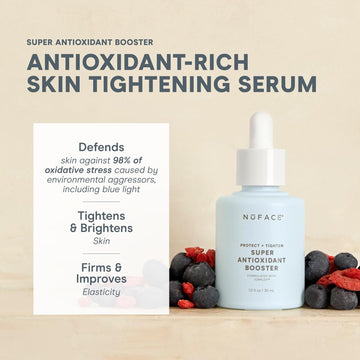 Nuface Antioxidant Serum - Facial Firming, Smoothing & Tightening Serum To Shield And Protect Against Blue Light - Multi-Use Skincare & Super Booster For Nuface Microcurrent Device Results (1 Oz)