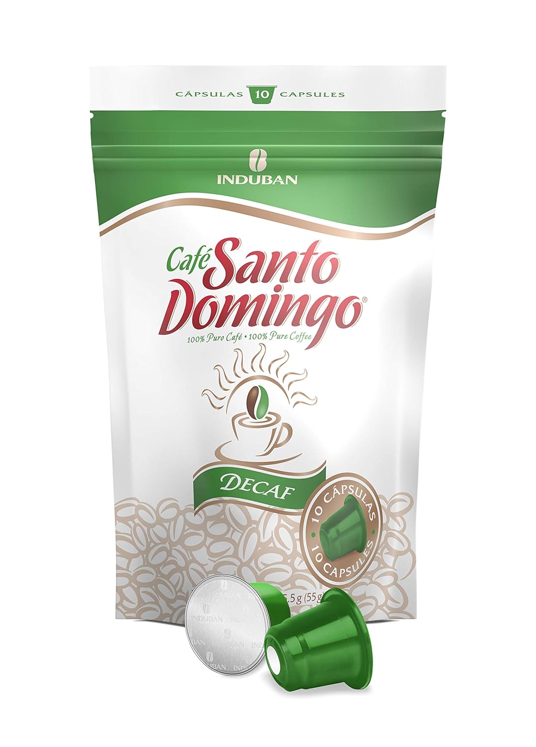 Santo Domingo Coffee Decaf Capsules - Compatible with Nespresso Original Brewers - Product from the Dominican Republic (10 Count)