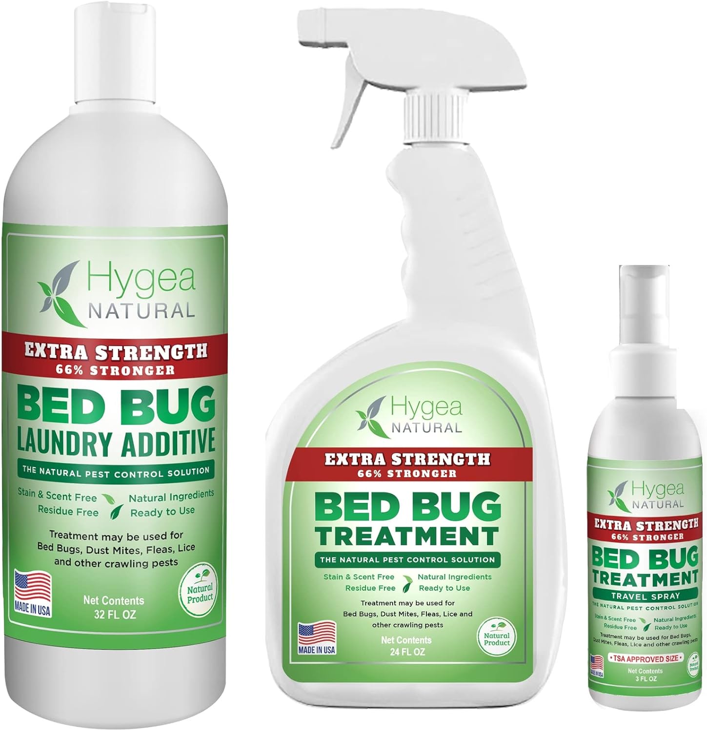 Extra Strength Bed Bug & Lice Elimination Kit - Includes Extra Strength 24 Oz Lice & Bed Bug Spray, 32 Oz Lice & Bed Bug Laundry Additive, & 3 Oz Bed Bug Travel Spray