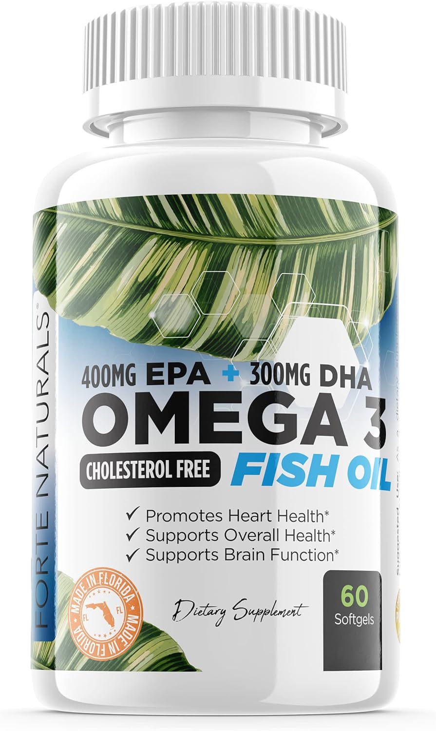 Omega 3 Fish Oil 2500mg HIGH POTENCY FISH OIL 800mg EPA DHA 600mg Brain and Heart Health Blood Flow Supplements for Men & Wom HIGH DOSE Fish Oil DHA Prenatal Non Fishy Non GMO