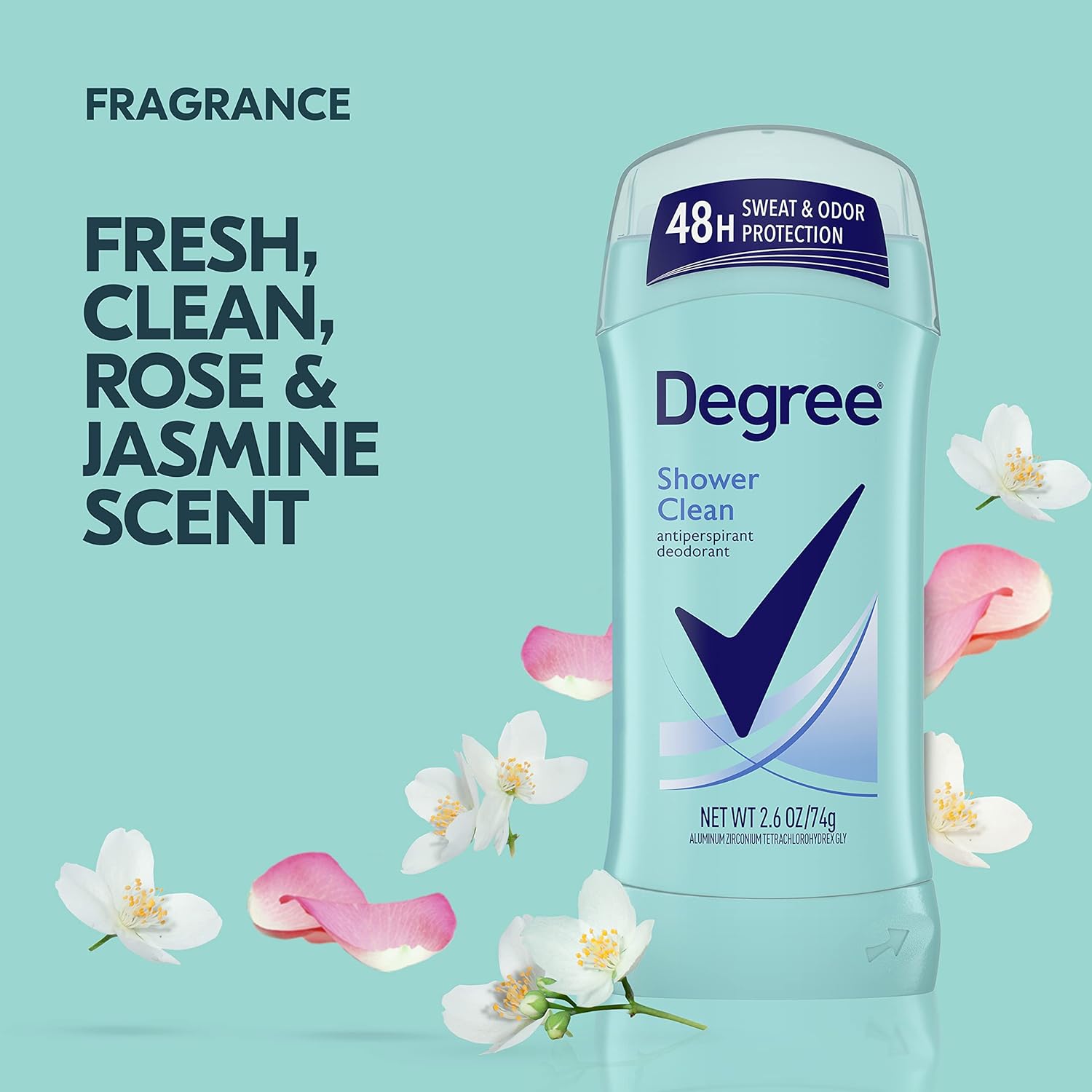 Degree Original Antiperspirant Deodorant Shower Clean 48-Hour Sweat & Odor Protection Antiperspirant for Women 2.6 oz : Beauty & Personal Care