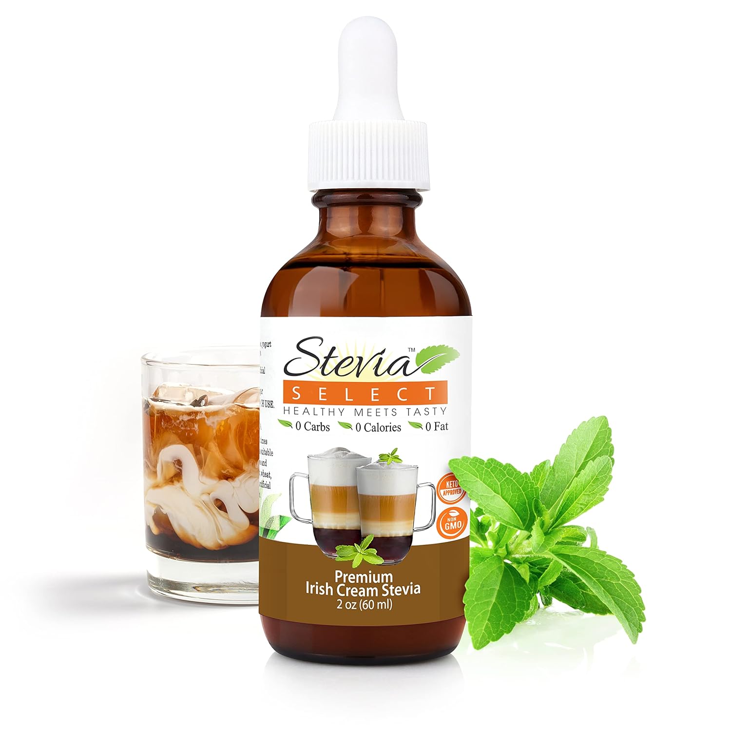 Stevia Select Irish Cream Stevia Extract Liquid - Zero Calorie Sweetener - All Natural Liquid Stevia Extract Sweetener Liquid - Pure Stevia Liquid Sweetener - Keto Sweetener & Sugar Alternative 2 Oz