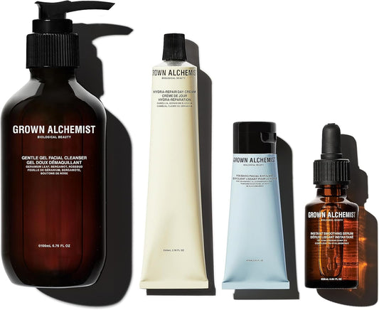 Grown Alchemist Giving Me Time, Limited Edition Gift Set & Value Pack - 100Ml Gentle Gel Facial Cleanser, 75Ml Polishing Exfoliator, 25Ml Instant Smoothing Serum & 65Ml Skin Renewal Day Cream