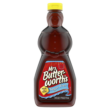 Mrs. Butterworth's Thick and Rich Sugar Free Pancake Syrup, Sugar Free Maple Flavored Syrup for Pancakes, Waffles and Breakfast Food, 24 Fl Oz Bottle