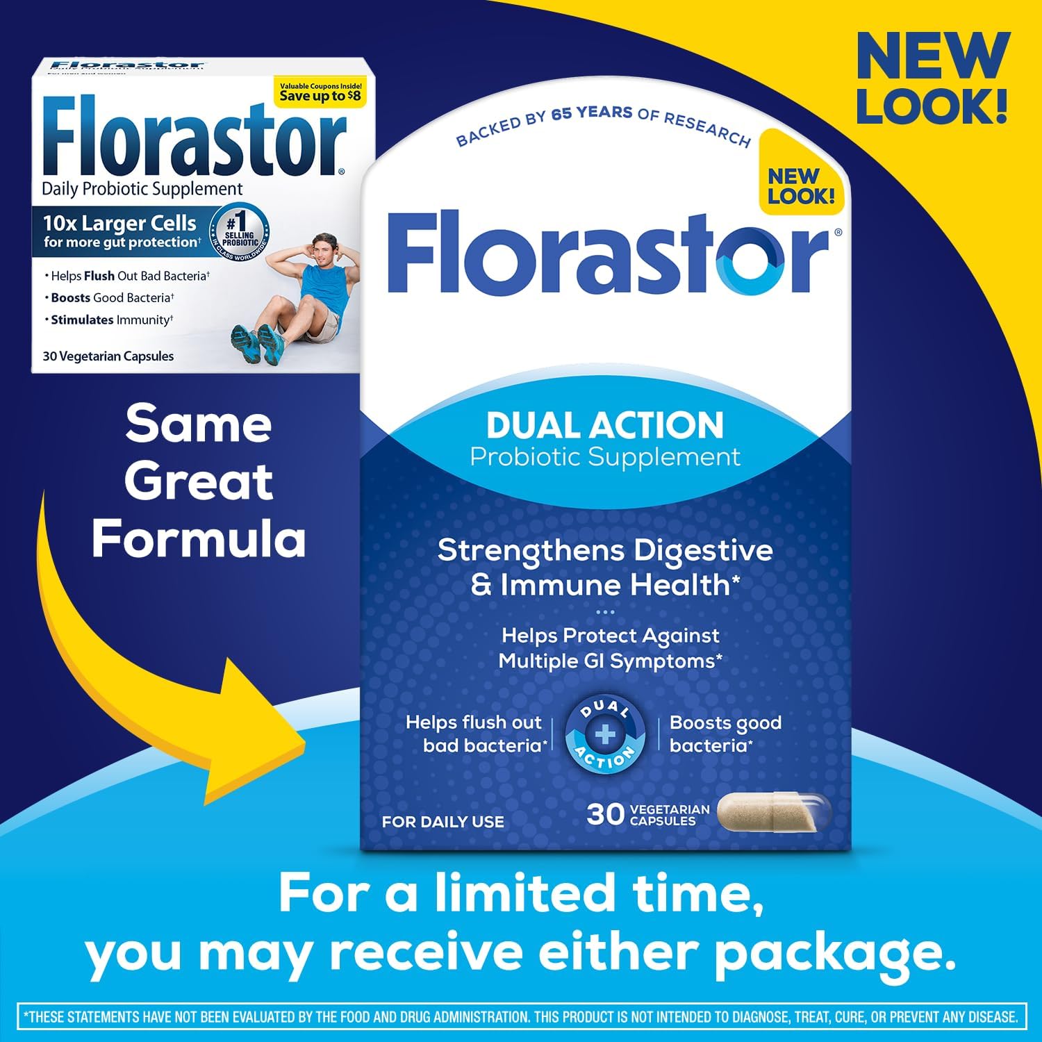 Florastor Digestion And Immunity Boost Bundle For Men & Women With Saccharomyces Bouldari - 30 Ct. Probiotic For Digestive & Immune Health + 30 Ct. Immunity Boost & Support Daily Probiotic