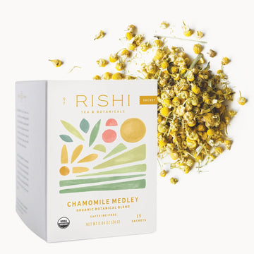 Rishi Tea Chamomile Medley Tea - Usda Organic Tea Bags, Caffeine Free, Chamomile Flowers W/ Lemongrass, Lemon Verbena, & Spearmint - 15 Sachets