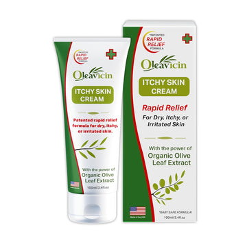 Organic Extra Strength Anti-Itch Cream For Dry, Itchy Skin Relief – Natural Fungal & Rash Treatment With Olive Leaf Extract – Fast-Acting, Long-Lasting Itch Relief