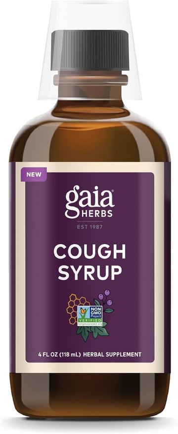Gaia Herbs Cough Syrup Original - Soothes Occasional Dry Coughs - With Honey, Ivy Leaf, Black Elderberry - 4 Fl Oz