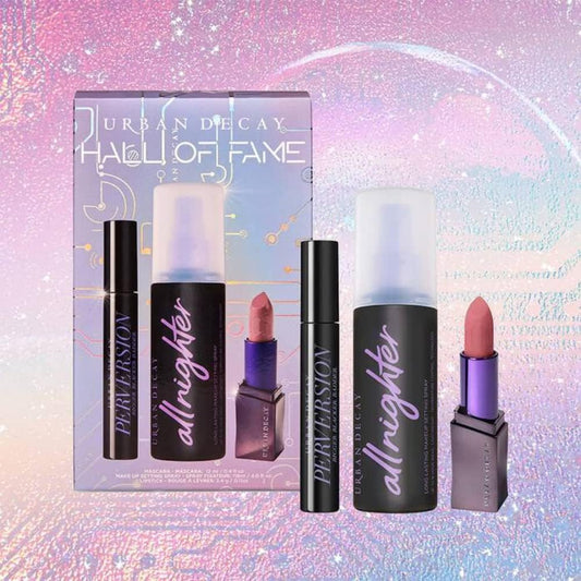 Urban Decay Hall Of Fame Gift Set With 3 Best-Selling Products: Liptstick, Mascara And Setting Spray