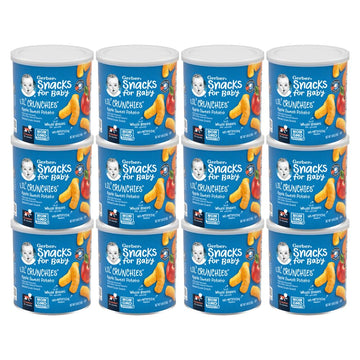 Gerber Lil' Crunchies Whole Grain Apple And Sweet Potato Flavored, Non Gmo, Crawler Stage And Up (1.48 Ounce (Pack Of 12))