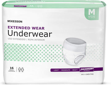 Mckesson Extended Wear Underwear, Incontinence, Maximum Absorbency, Medium, 16 Count