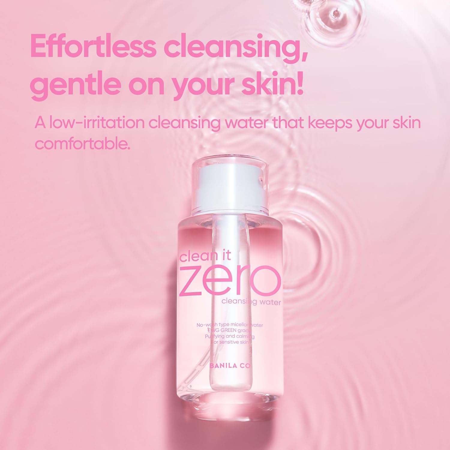 Banila Co Clean It Zero Pure Cleansing Water | Gentle Cleanser For Sensitive Skin | Micellar Water Makeup Remover No Rinse & Oil Free (310Ml / 10.48 Fl.Oz) : Beauty & Personal Care
