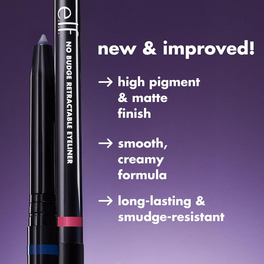 E.L.F., No Budge Retractable Eyeliner Creamy Ultrapigmented Long Lasting Enhances Defines Intensifies Boldens Allday Wear 0.18G, Coffee