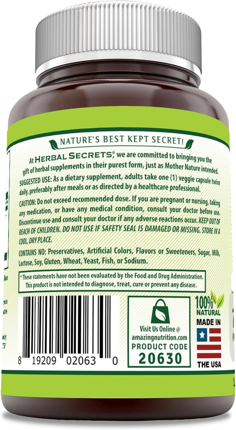 Herbal Secrets Triphala Supplement | Made with Natural Triphala | 750 Mg | 120 Veggie Capsules | Non-GMO | Gluten Free | Made in USA : Health & Household