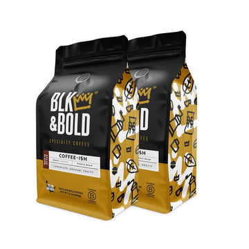 Blk & Bold Coffee-Ish Decaf Whole Bean Coffee, Premium Medium Roast, 100% Arabica Beans, 12 Oz Bag (2 Pack)