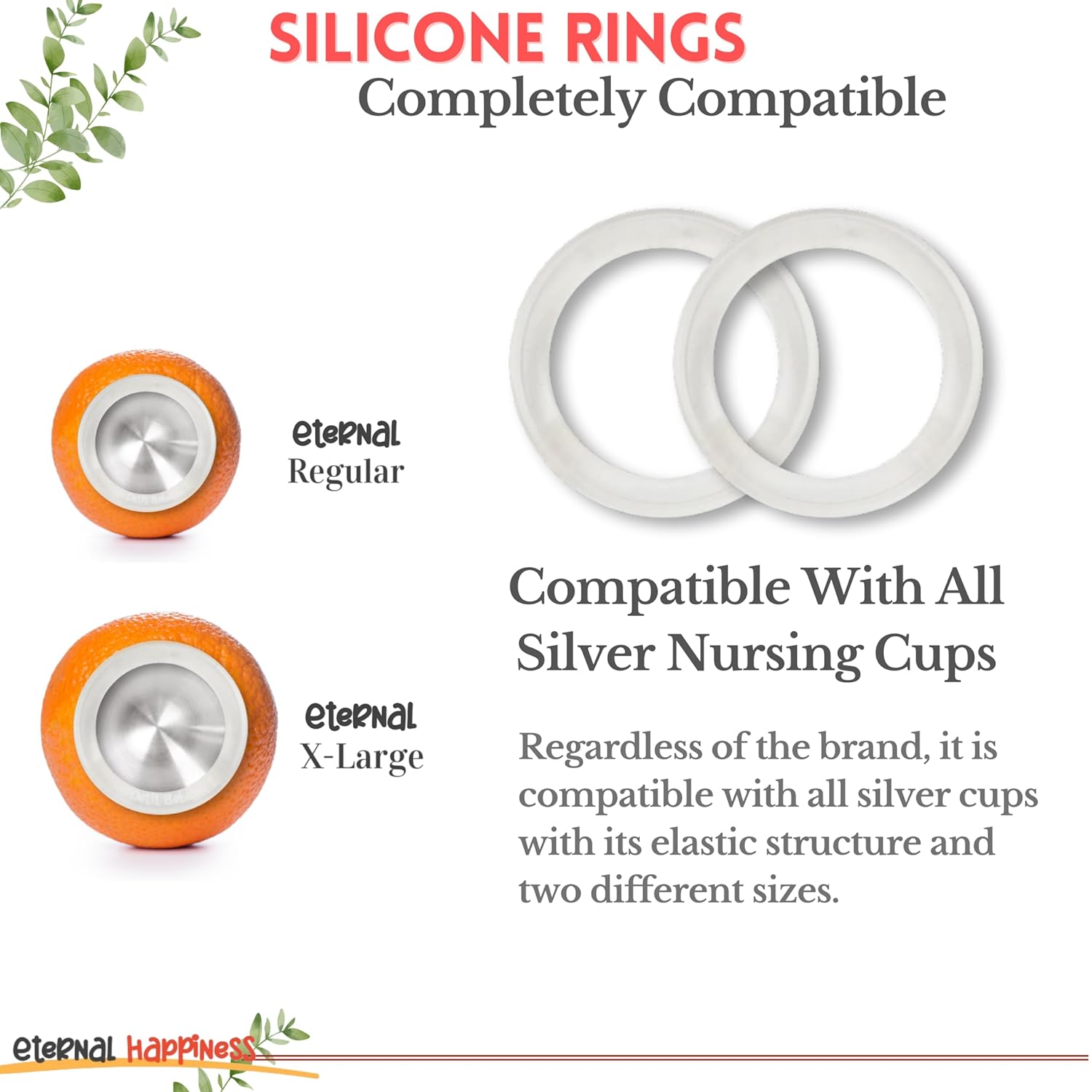 PETIT BEBE Eternal Silver Cups Compatible Silicone Rings (Regular), Nipple Shield Protection for Breastfeeding Newborns, Soothe and Protect Sore Nipples, Newborn Essentials Must Haves : Baby