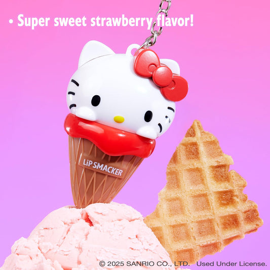 Lip Smacker Hello Kitty Lip Balm, Peach Gummy Flavored Moisturizing, Smoothing Soft Shine, Hydrating & Protecting Fun Tasty Flavors, Cruelty-Free - Positively Peach