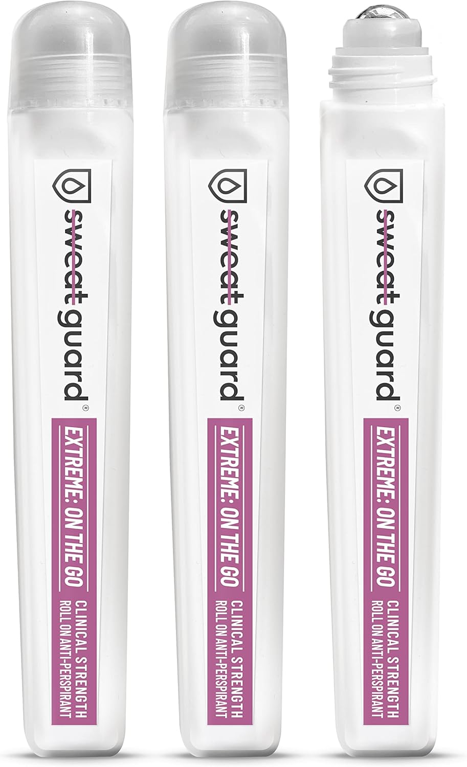Sweat Guard® Extreme Antiperspirant, On The Go - 3 X 10Ml Roll On. Coconut Scented, Anti Sweat Deodorant For Underarm - Controls Excessive Sweating & Odour. Maximum Effect Hyperhidrosis Treatment