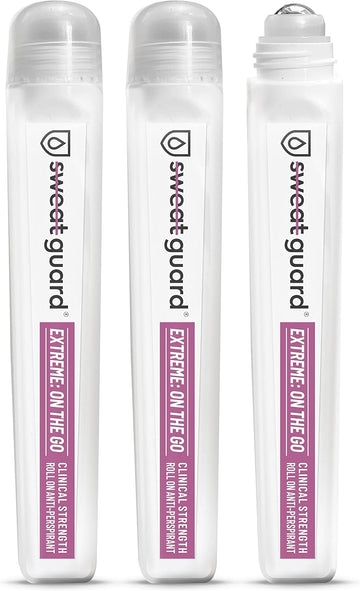 Sweat Guard® Extreme Antiperspirant, On The Go - 3 X 10Ml Roll On. Coconut Scented, Anti Sweat Deodorant For Underarm - Controls Excessive Sweating & Odour. Maximum Effect Hyperhidrosis Treatment