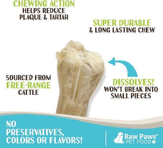 Raw Paws Compressed Rawhide Bones For Dogs, 8-Inch, 2-Count - Packed In Usa - Long Lasting Dog Chews - Natural Pressed Rawhides - Rawhide Bones For Large Dogs - Raw Hide Bones For Aggressive Chewers