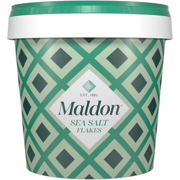 Maldon Salt, Sea Salt Flakes, 20 Oz (570 G), Resealable Tub, Kosher, Natural, Handcrafted, Gourmet, Pyramid Crystals