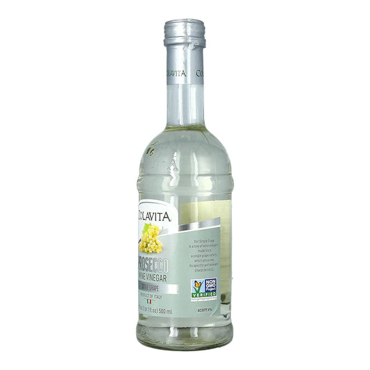Colavita Wine Vinegar - Prosecco White Wine Vinegar, Non GMO, 17 Ounces