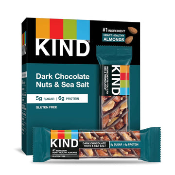 Kind Nut Bars, Dark Chocolate Nuts And Sea Salt, 1.4 Ounce, 60 Count, Gluten Free, 5G Sugar, 6G Protein