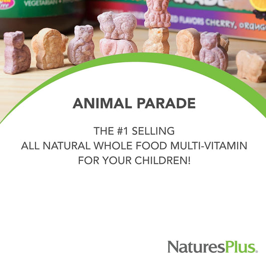 NaturesPlus Animal Parade KidZinc, Tangerine Flavor - 90 Animal-Shaped Lozenges - Organically Chelated Zinc - Vegan, Gluten Free - 90 Servings