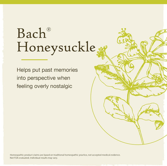 Bach Original Flower Remedies, Honeysuckle For Embracing The Now (Non-Alcohol Formula), Natural Homeopathic Flower Essence, Holistic Wellness And Stress Relief, Vegan, 10Ml Dropper