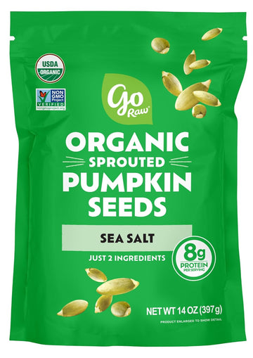 Go Raw Organic Sprouted Pumpkin Seeds, 14 Oz, Sea Salted, Keto, Kosher, Superfood