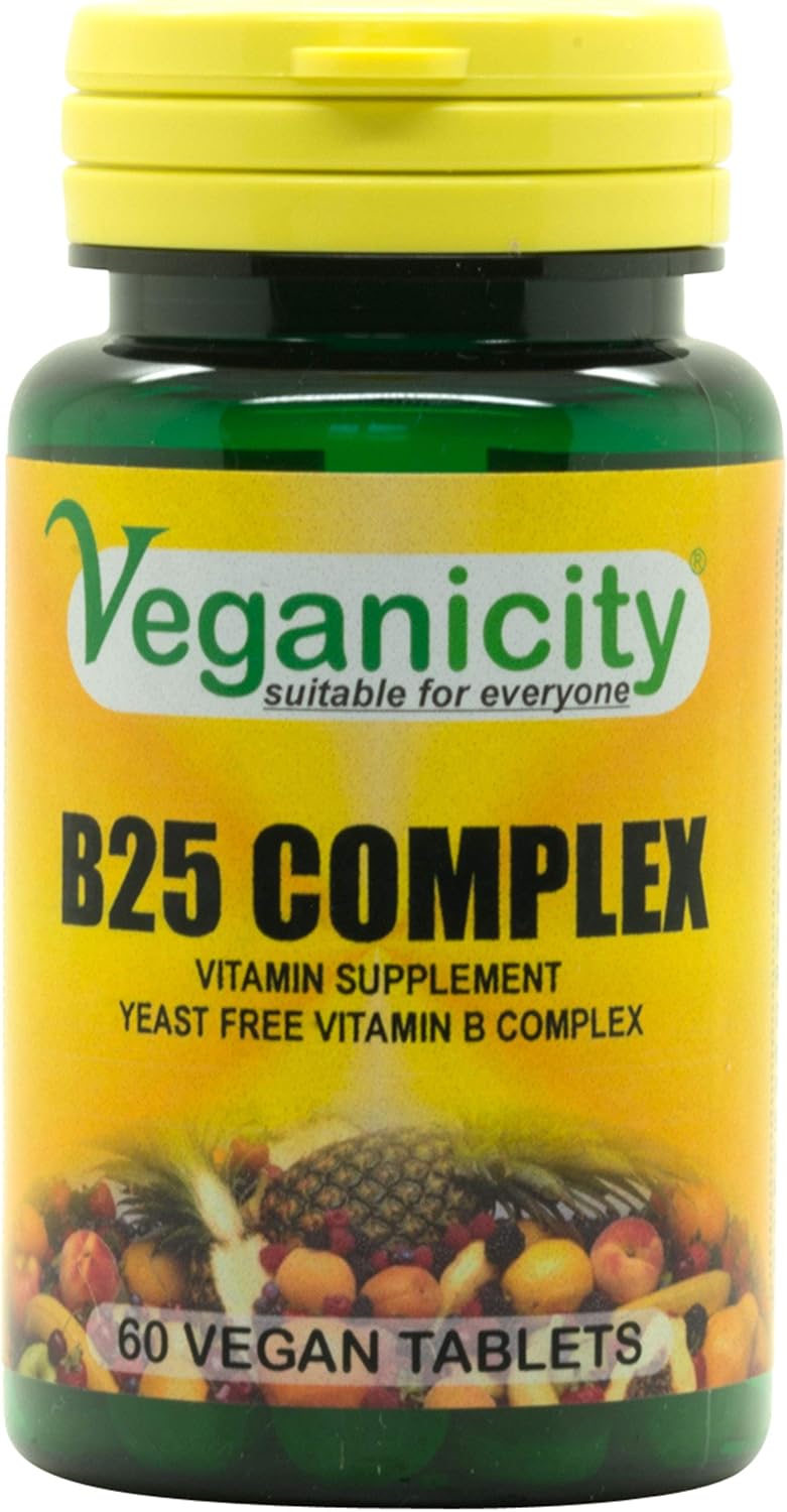 Veganicity B25 Complex : Vitamin B Supplement : 60 Tablets, In A Planet-Friendly 99% Reccyled Pot
