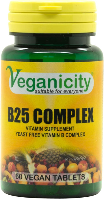 Veganicity B25 Complex : Vitamin B Supplement : 60 Tablets, In A Planet-Friendly 99% Reccyled Pot