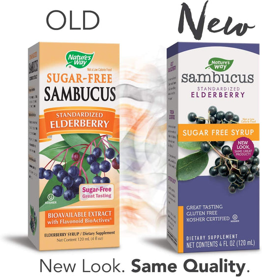 Nature'S Way Sambucus Sugar-Free Elderberry Syrup, Traditional Immune Support*, 4 Oz